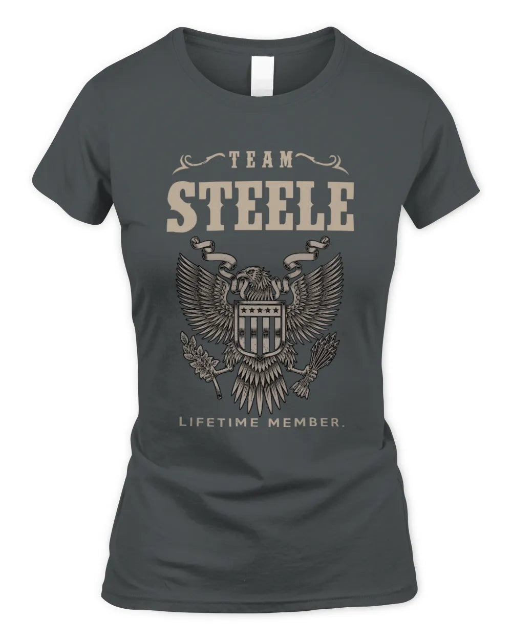 STEELE TP06-K82 – Personalized Classic Style Apparel “Team NAME Lifetime Member” - Women's Standard T-Shirt - Charcoal