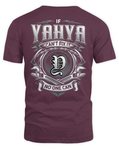 YAHYA AP81-K4-626 - Personalized Ahmed Quote Apparel “If Ahmed Can't Fix It, No One Can” - Unisex Standard T-Shirt - Maroon