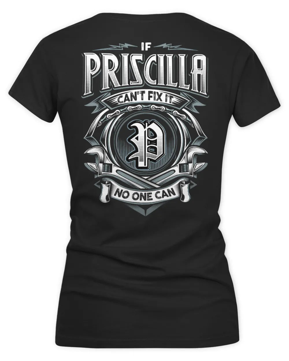 PRISCILLA AP81-K4-626 - Personalized Ahmed Quote Apparel “If Ahmed Can't Fix It, No One Can” - Women's V-Neck T-Shirt - Black
