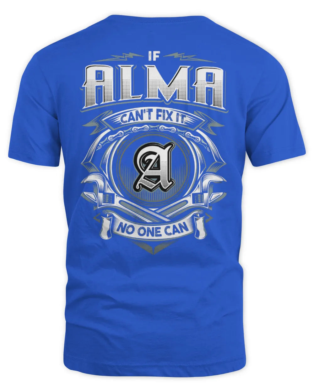 ALMA AP81-K4-626 - Personalized Ahmed Quote Apparel “If Ahmed Can't Fix It, No One Can” - Unisex Standard T-Shirt - Royal