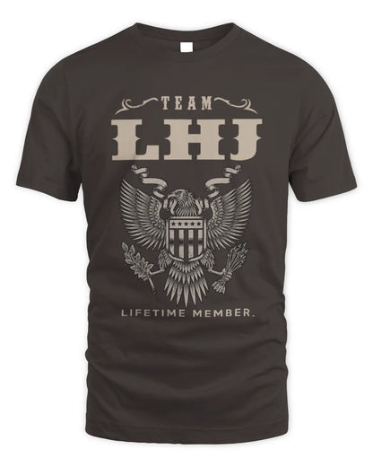 LHJ TP06-K82 – Personalized Classic Style Apparel “Team NAME Lifetime Member” - Unisex Standard T-Shirt - Dark Chocolate