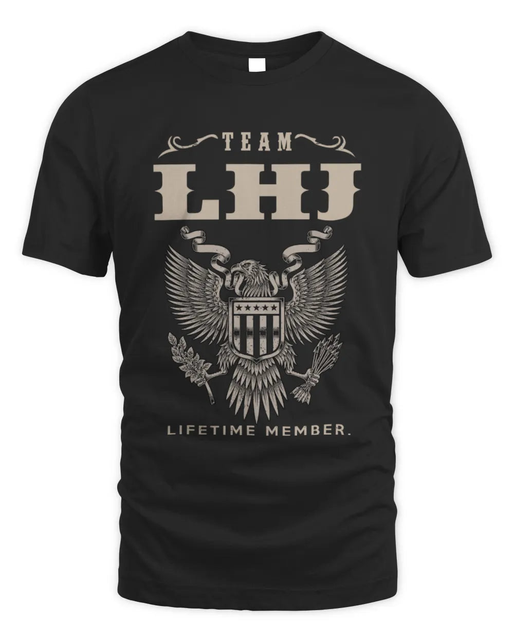 LHJ TP06-K82 – Personalized Classic Style Apparel “Team NAME Lifetime Member” - Unisex Standard T-Shirt - Black