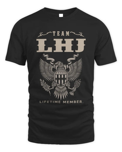 LHJ TP06-K82 – Personalized Classic Style Apparel “Team NAME Lifetime Member” - Unisex Standard T-Shirt - Black