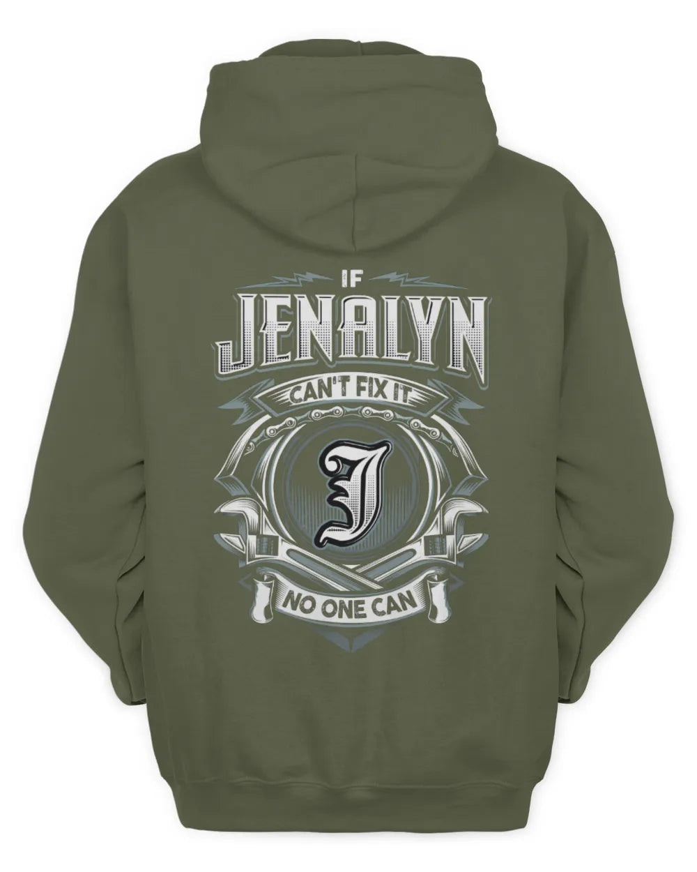 JENALYN AP81-K4-626 - Personalized Ahmed Quote Apparel “If Ahmed Can't Fix It, No One Can” - Unisex Hoodie - Military Green