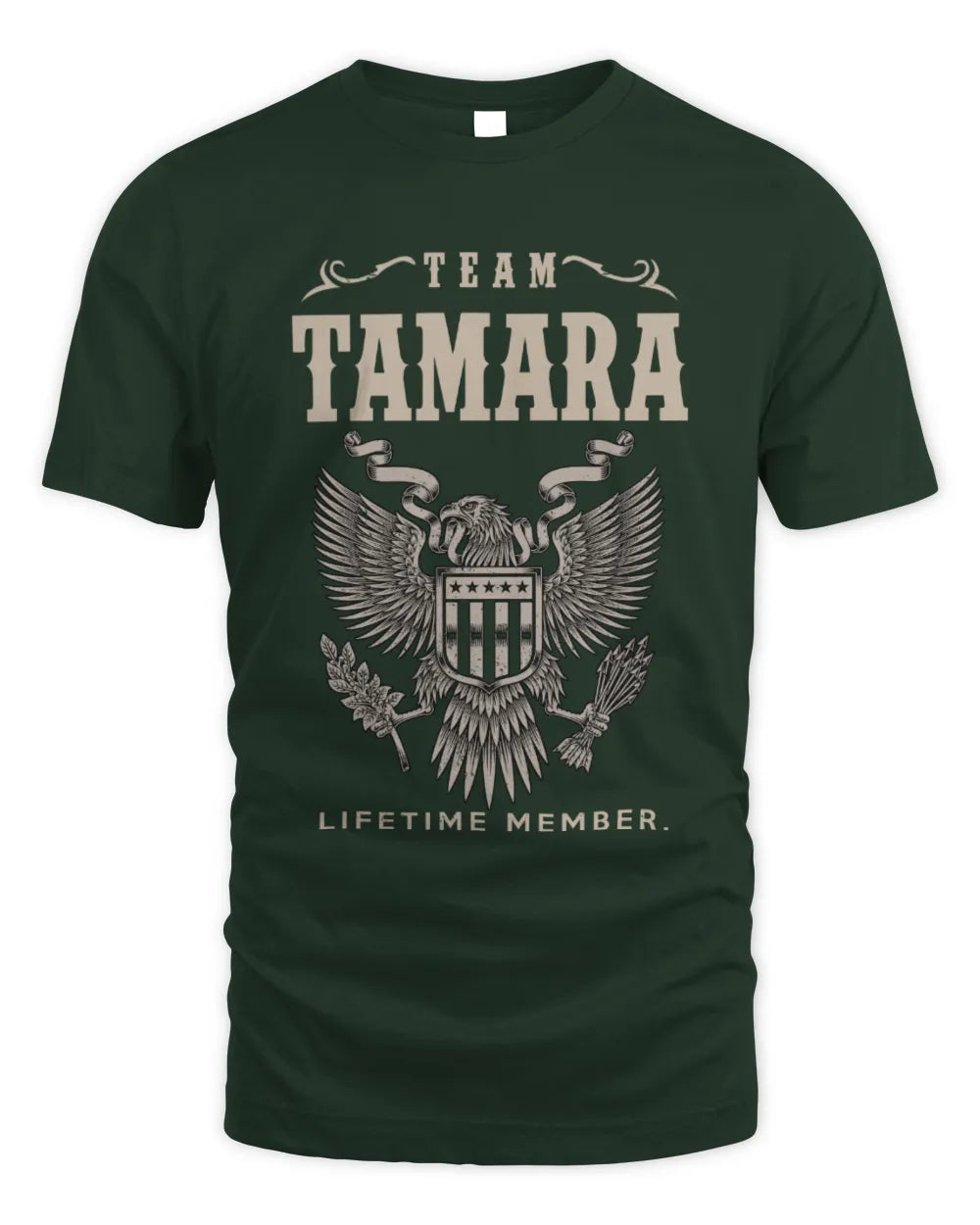 TAMARA TP06-K82 – Personalized Classic Style Apparel “Team NAME Lifetime Member” - Unisex Standard T-Shirt - Forest Green