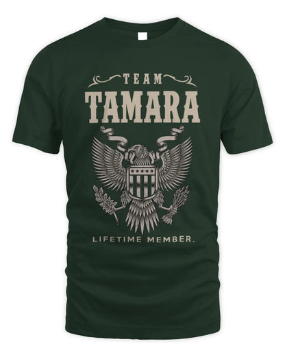 TAMARA TP06-K82 – Personalized Classic Style Apparel “Team NAME Lifetime Member” - Unisex Standard T-Shirt - Forest Green
