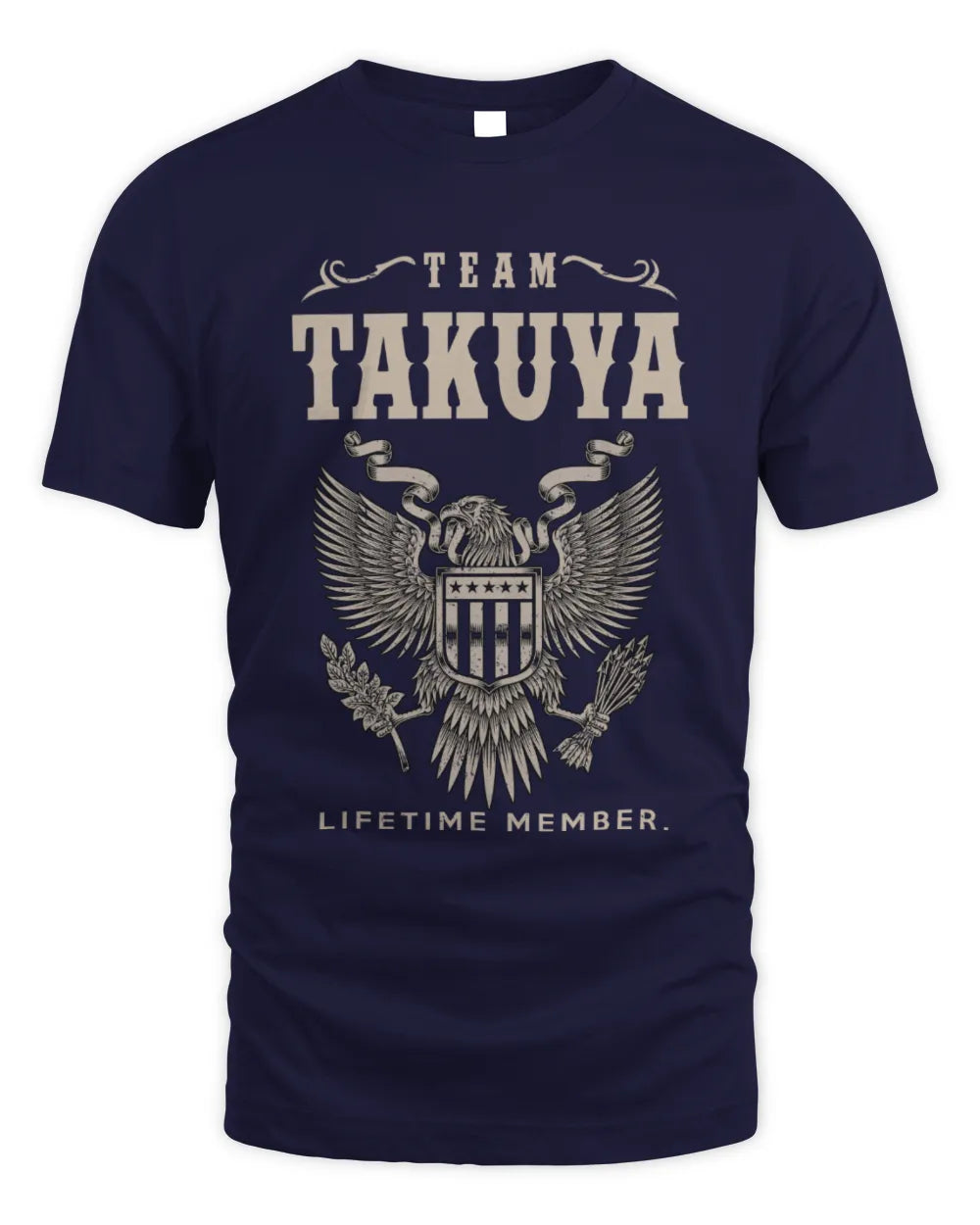TAKUYA TP06-K82 – Personalized Classic Style Apparel “Team NAME Lifetime Member” - Unisex Standard T-Shirt - Navy