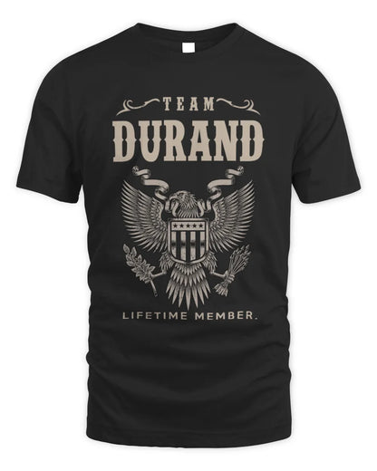 DURAND TP06-K82 – Personalized Classic Style Apparel “Team NAME Lifetime Member” - Unisex Standard T-Shirt - Black