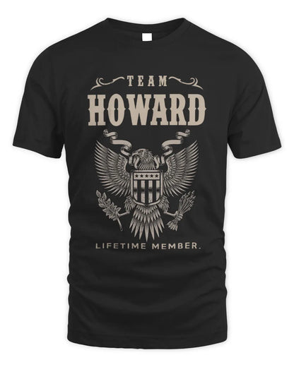 HOWARD TP06-K82 – Personalized Classic Style Apparel “Team NAME Lifetime Member” - Unisex Standard T-Shirt - Black