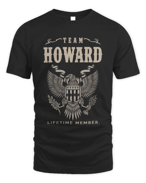 HOWARD TP06-K82 – Personalized Classic Style Apparel “Team NAME Lifetime Member” - Unisex Standard T-Shirt - Black