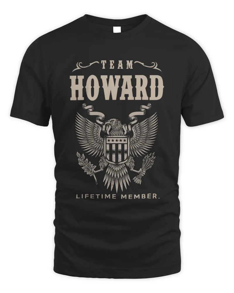 HOWARD TP06-K82 – Personalized Classic Style Apparel “Team NAME Lifetime Member” - Unisex Standard T-Shirt - Black