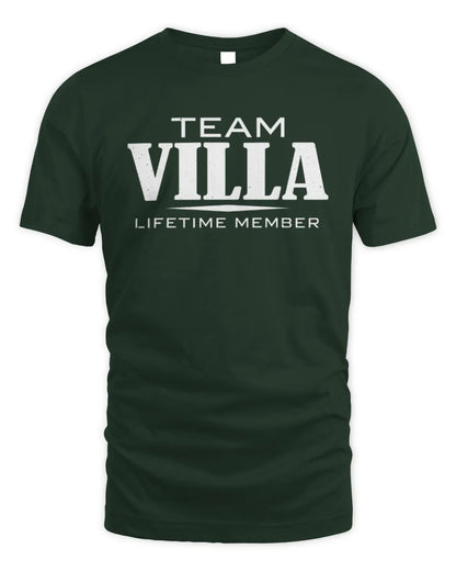 VILLA BL62-K4-128 - Personalized “Team NAME Lifetime Member” - Unisex Standard T-Shirt - Forest Green