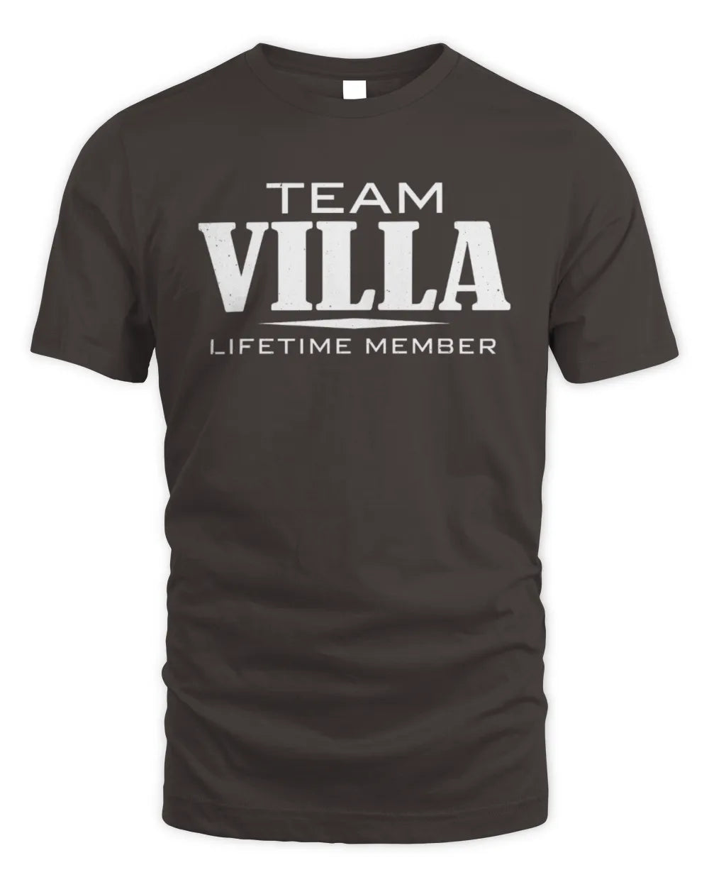 VILLA BL62-K4-128 - Personalized “Team NAME Lifetime Member” - Unisex Standard T-Shirt - Dark Chocolate