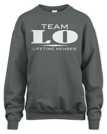 LO BL62-K4-128 - Personalized “Team NAME Lifetime Member” - Unisex Sweatshirt - Charcoal