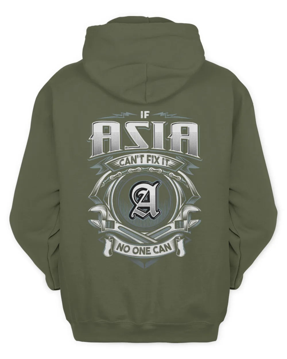 ASIA AP81-K4-626 - Personalized Ahmed Quote Apparel “If Ahmed Can't Fix It, No One Can” - Unisex Hoodie - Military Green