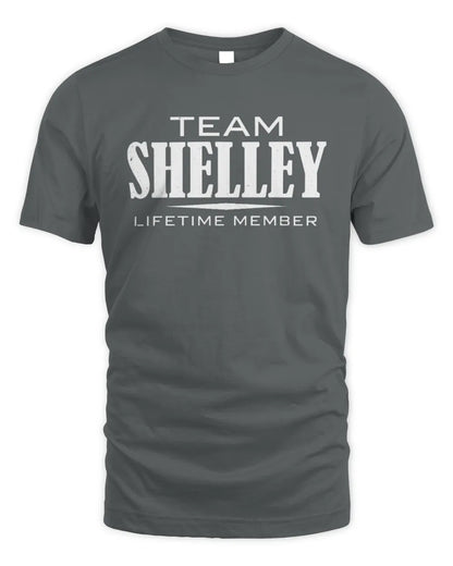 SHELLEY BL62-K4-128 - Personalized “Team NAME Lifetime Member” - Unisex Standard T-Shirt - Charcoal
