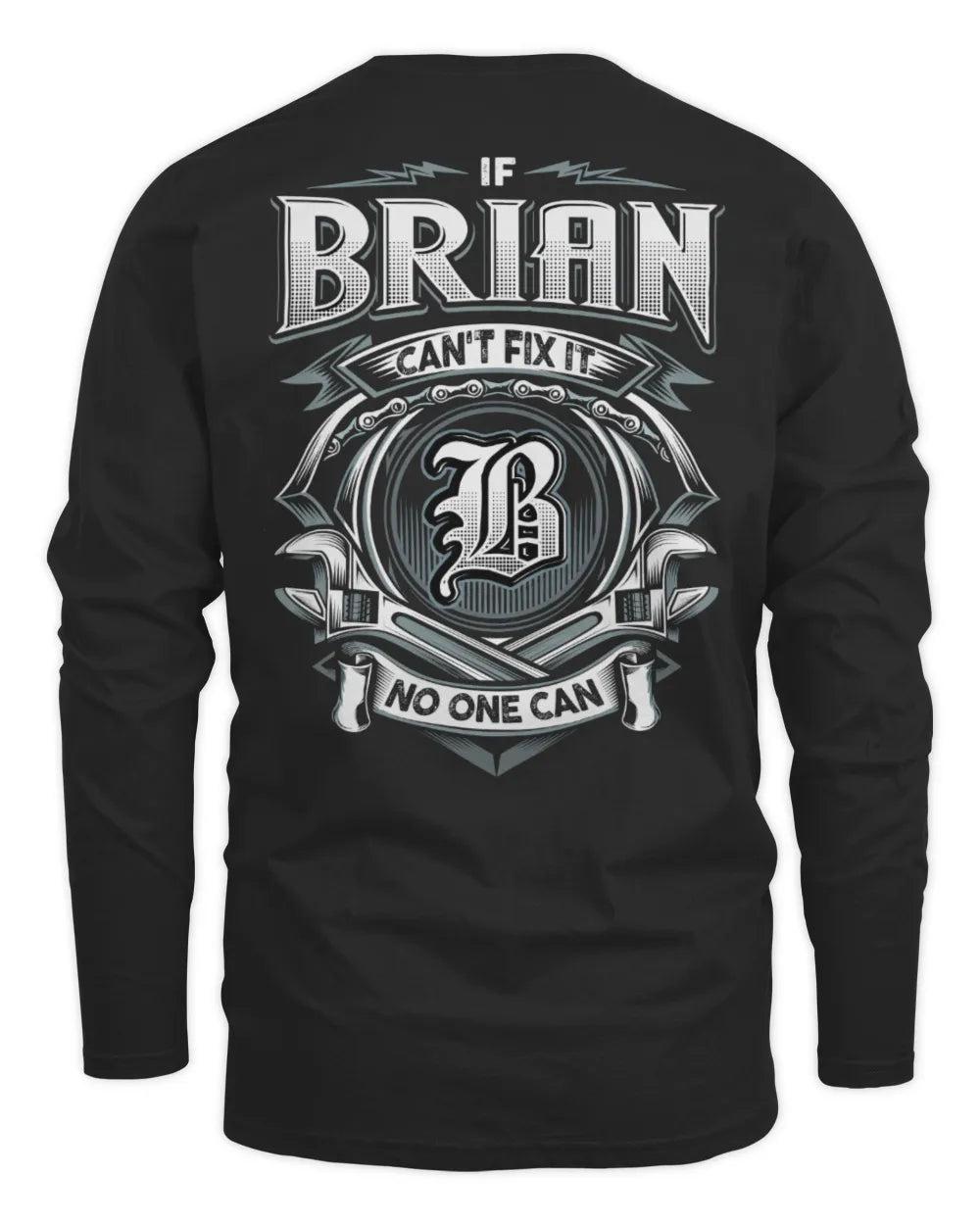 BRIAN AP81-K4-626 - Personalized Ahmed Quote Apparel “If Ahmed Can't Fix It, No One Can” - Men's Long Sleeved T-Shirt - Black