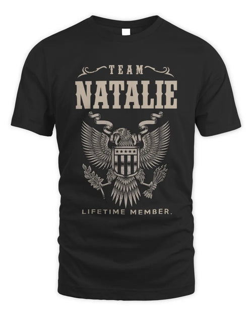 NATALIE TP06-K82 – Personalized Classic Style Apparel “Team NAME Lifetime Member” - Unisex Standard T-Shirt - Black