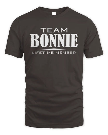 BONNIE BL62-K4-128 - Personalized “Team NAME Lifetime Member” - Unisex Standard T-Shirt - Dark Chocolate