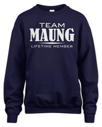 MAUNG BL62-K4-128 - Personalized “Team NAME Lifetime Member” - Unisex Sweatshirt - Navy