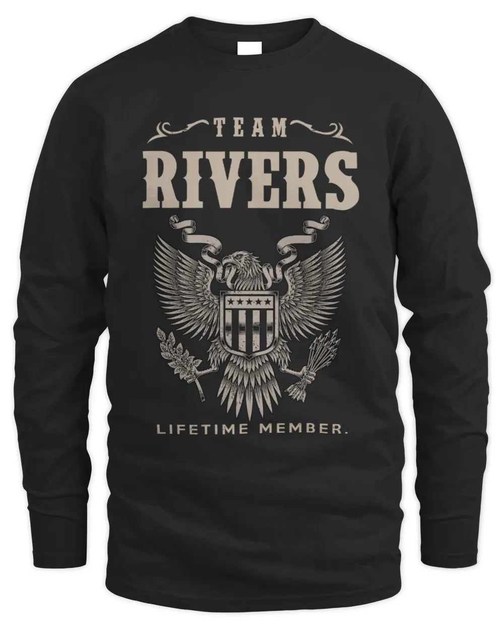 RIVERS TP06-K82 – Personalized Classic Style Apparel “Team NAME Lifetime Member” - Men's Long Sleeved T-Shirt - Black