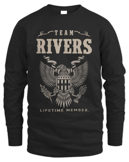 RIVERS TP06-K82 – Personalized Classic Style Apparel “Team NAME Lifetime Member” - Men's Long Sleeved T-Shirt - Black