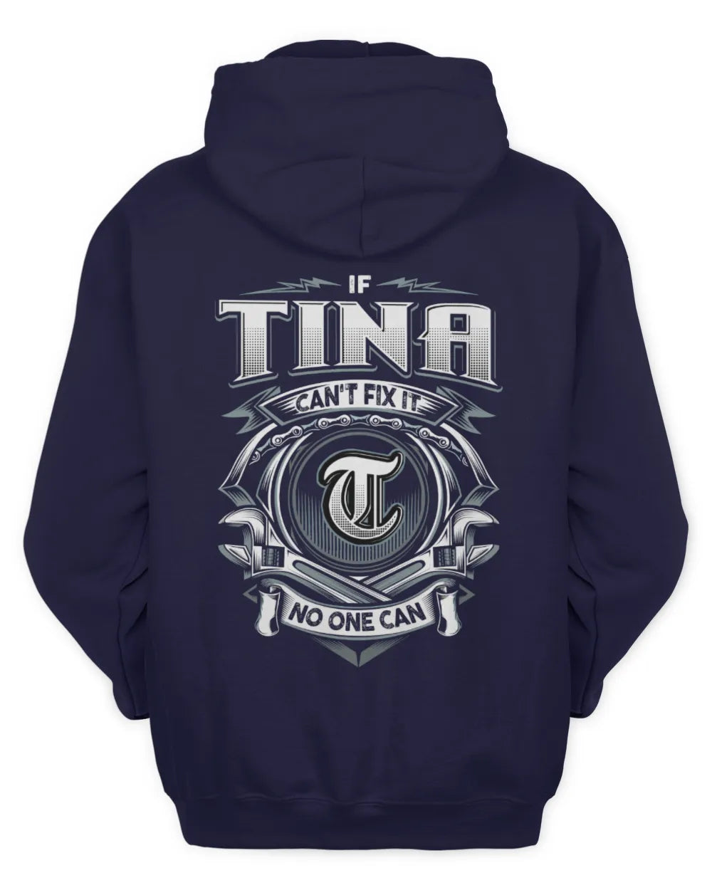 TINA AP81-K4-626 - Personalized Ahmed Quote Apparel “If Ahmed Can't Fix It, No One Can” - Unisex Hoodie - Navy