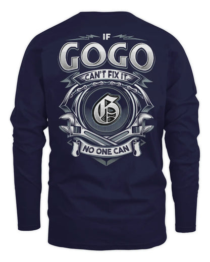 GOGO AP81-K4-626 - Personalized Ahmed Quote Apparel “If Ahmed Can't Fix It, No One Can” - Men's Long Sleeved T-Shirt - Navy