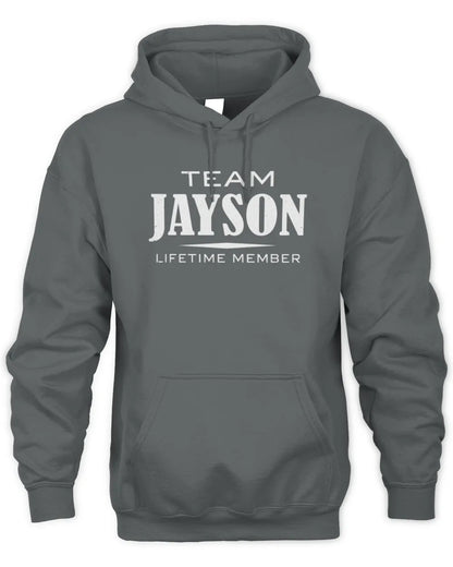 JAYSON BL62-K4-128 - Personalized “Team NAME Lifetime Member” - Unisex Hoodie - Charcoal
