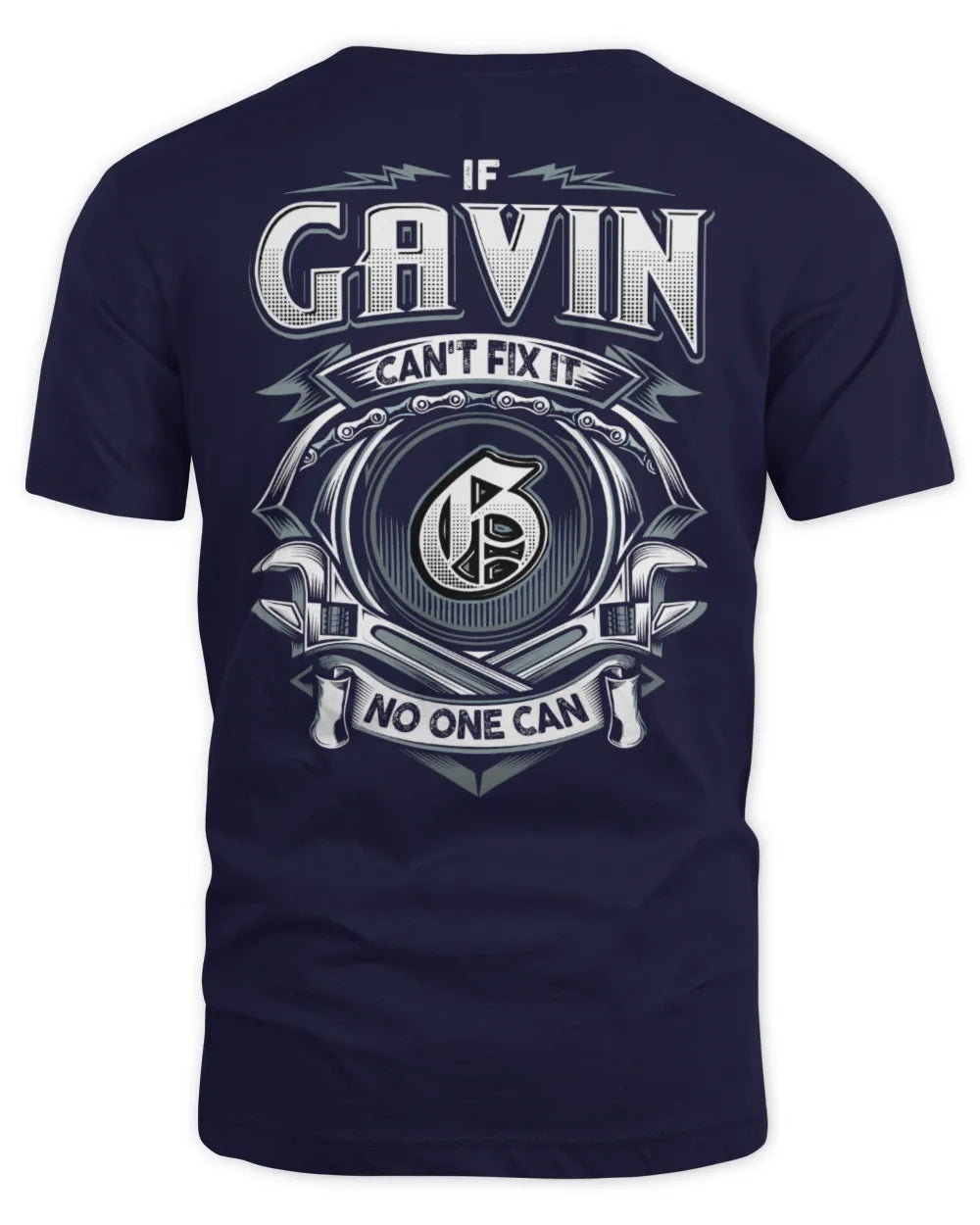 GAVIN AP81-K4-626 - Personalized Ahmed Quote Apparel “If Ahmed Can't Fix It, No One Can” - Unisex Standard T-Shirt - Navy