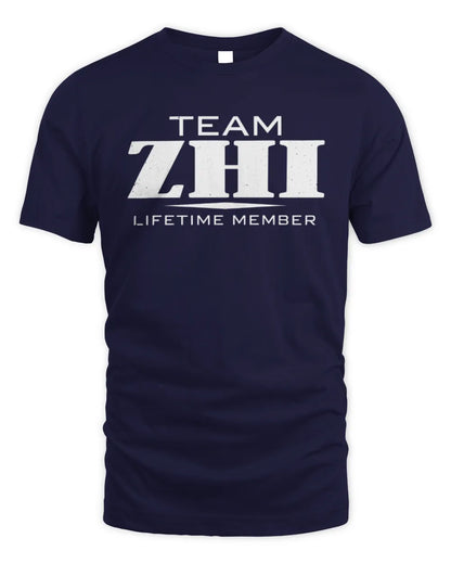 ZHI BL62-K4-128 - Personalized “Team NAME Lifetime Member” - Unisex Standard T-Shirt - Navy