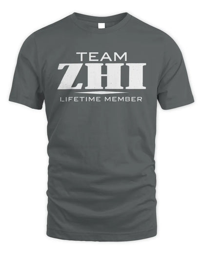ZHI BL62-K4-128 - Personalized “Team NAME Lifetime Member” - Unisex Standard T-Shirt - Charcoal