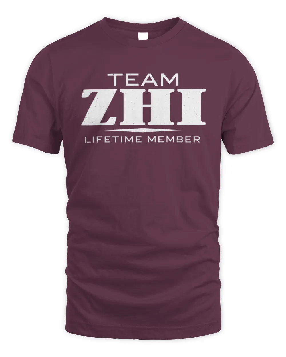 ZHI BL62-K4-128 - Personalized “Team NAME Lifetime Member” - Unisex Standard T-Shirt - Maroon