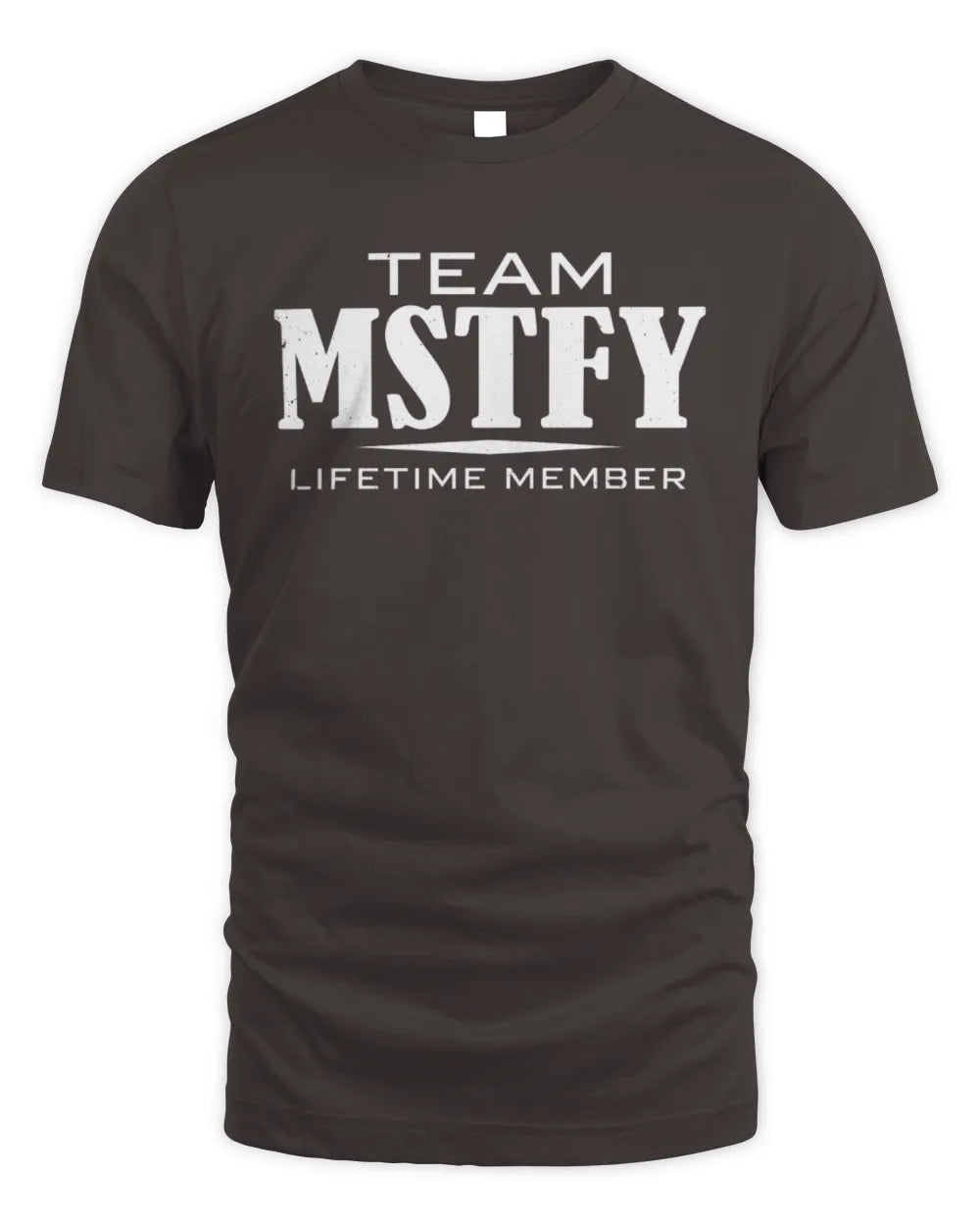 MSTFY BL62-K4-128 - Personalized “Team NAME Lifetime Member” - Unisex Standard T-Shirt - Dark Chocolate
