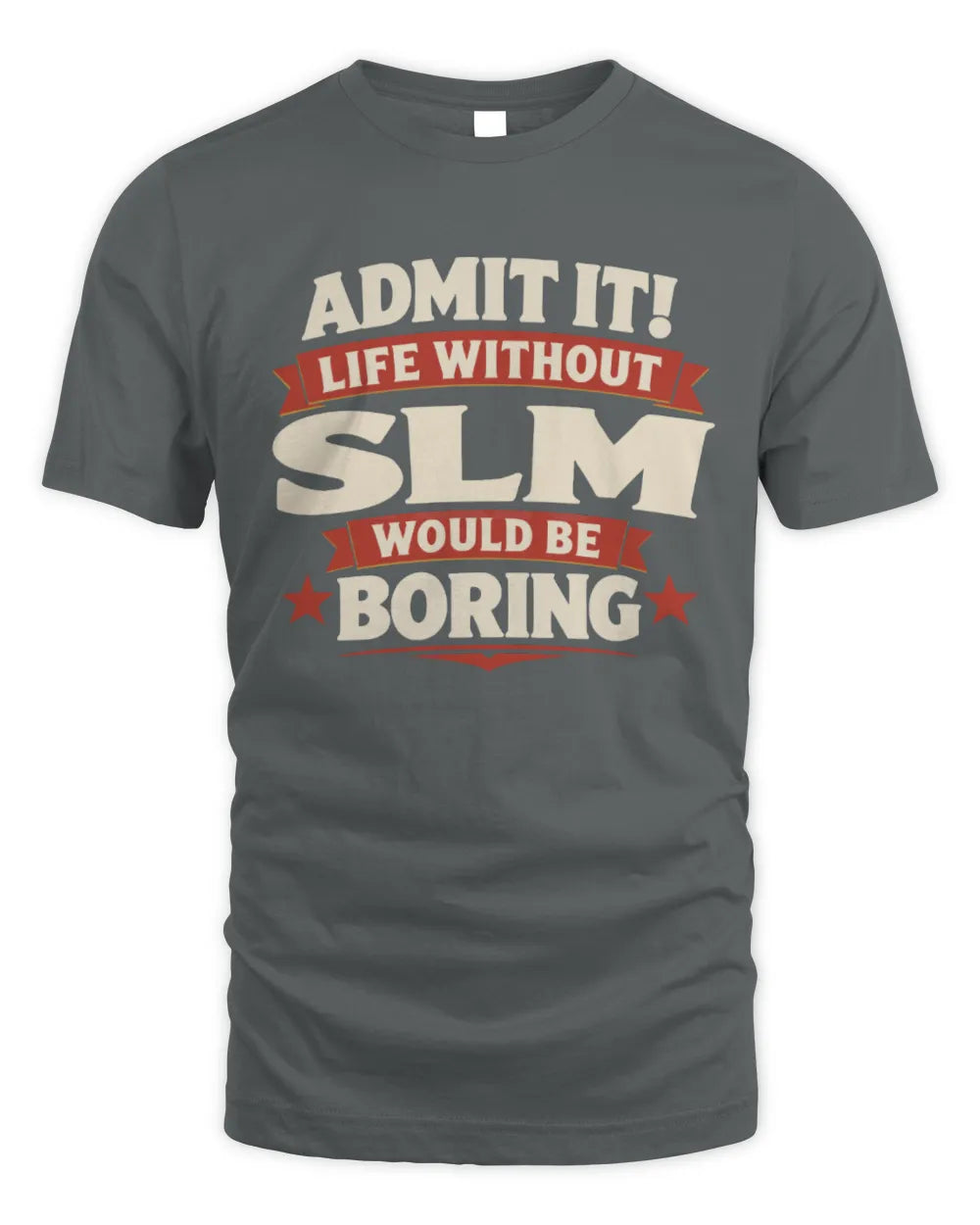 SLM P4 KT003 Personalized Funny Quote Apparel “Life Without NAME Would Be Boring” - Unisex Standard T-Shirt - Charcoal