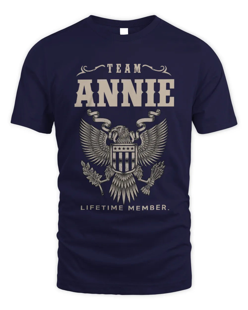 ANNIE TP06-K82 – Personalized Classic Style Apparel “Team NAME Lifetime Member” - Unisex Standard T-Shirt - Navy