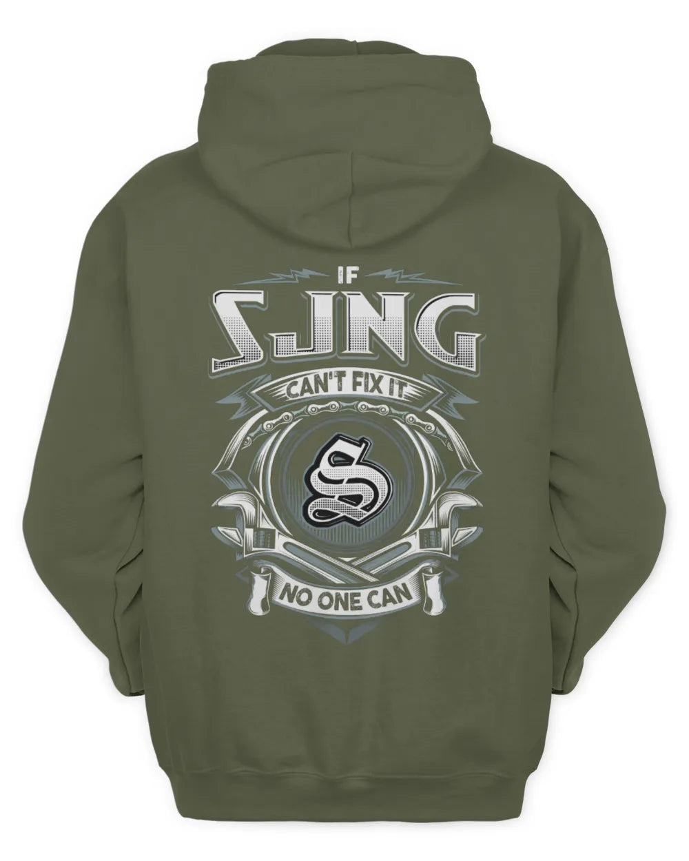 SJNG AP81-K4-626 - Personalized Ahmed Quote Apparel “If Ahmed Can't Fix It, No One Can” - Unisex Hoodie - Military Green