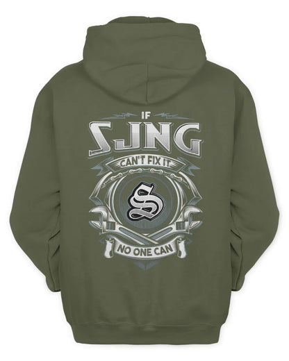 SJNG AP81-K4-626 - Personalized Ahmed Quote Apparel “If Ahmed Can't Fix It, No One Can” - Unisex Hoodie - Military Green