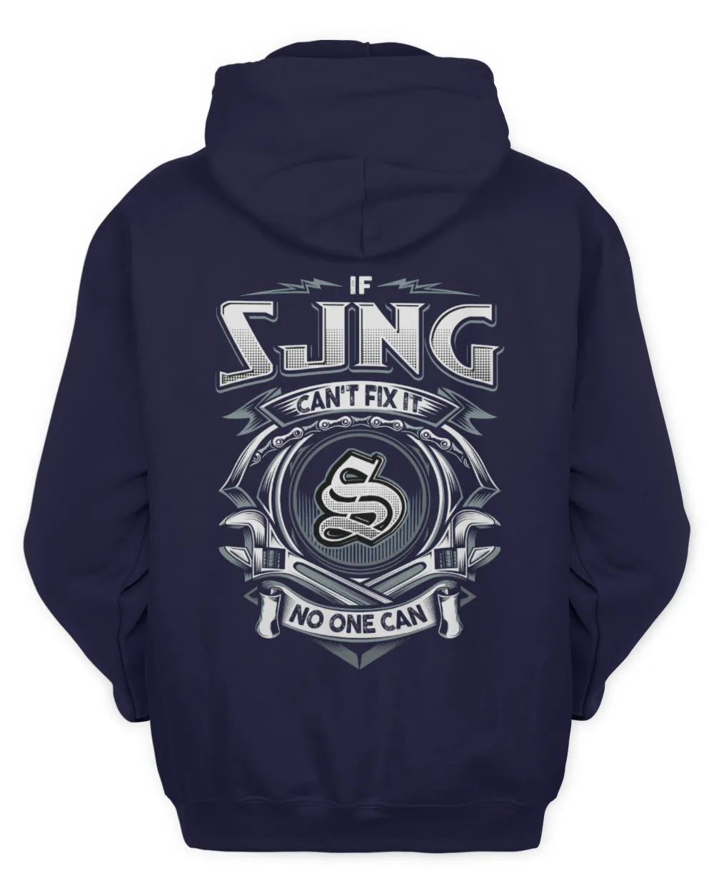 SJNG AP81-K4-626 - Personalized Ahmed Quote Apparel “If Ahmed Can't Fix It, No One Can” - Unisex Hoodie - Navy