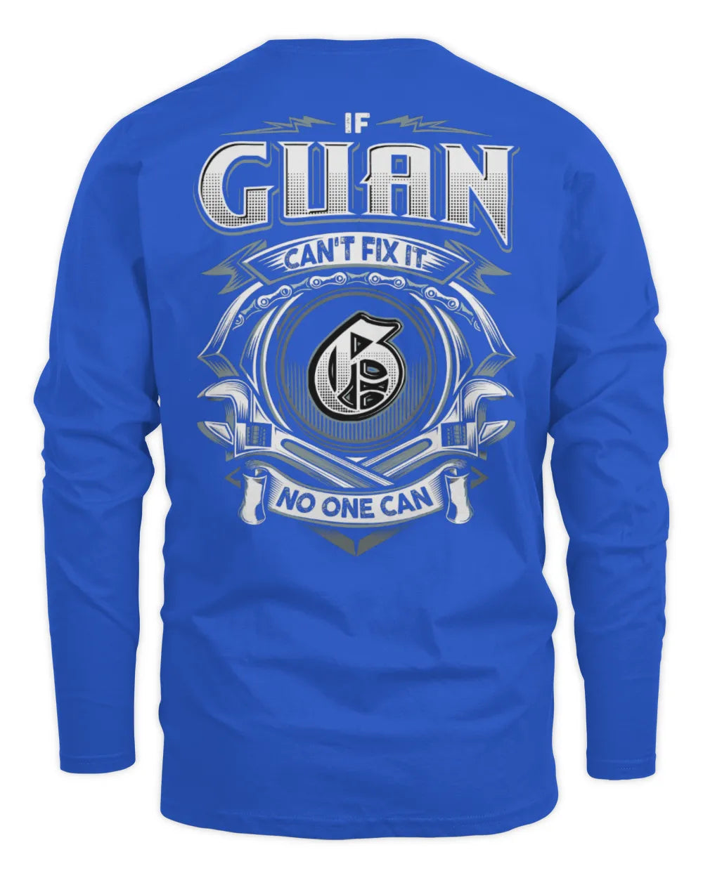 GUAN AP81-K4-626 - Personalized Ahmed Quote Apparel “If Ahmed Can't Fix It, No One Can” - Men's Long Sleeved T-Shirt - Royal