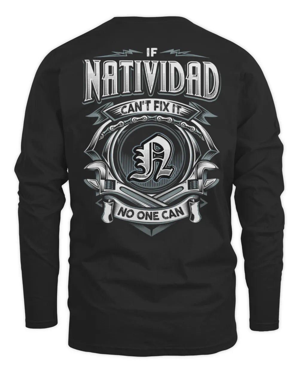 NATIVIDAD AP81-K4-626 - Personalized Ahmed Quote Apparel “If Ahmed Can't Fix It, No One Can” - Men's Long Sleeved T-Shirt - Black