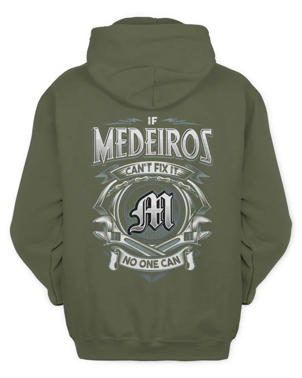 MEDEIROS AP81-K4-626 - Personalized Ahmed Quote Apparel “If Ahmed Can't Fix It, No One Can” - Unisex Hoodie - Military Green
