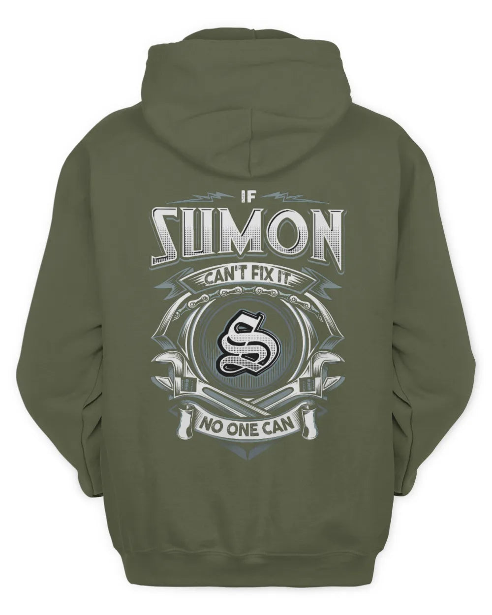 SUMON AP81-K4-626 - Personalized Ahmed Quote Apparel “If Ahmed Can't Fix It, No One Can” - Unisex Hoodie - Military Green