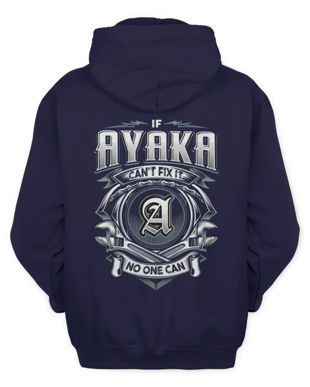 AYAKA AP81-K4-626 - Personalized Ahmed Quote Apparel “If Ahmed Can't Fix It, No One Can” - Unisex Hoodie - Navy