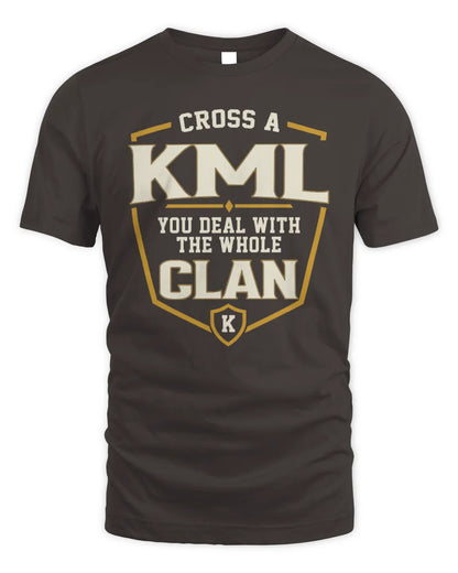 KML NT1-K008 Cross A/An NAME, You Deal With the Whole Clan | Personalized Vintage T-Shirt - Unisex Standard T-Shirt - Dark Chocolate