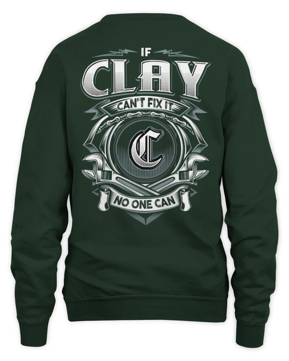 CLAY AP81-K4-626 - Personalized Ahmed Quote Apparel “If Ahmed Can't Fix It, No One Can” - Unisex Sweatshirt - Forest Green