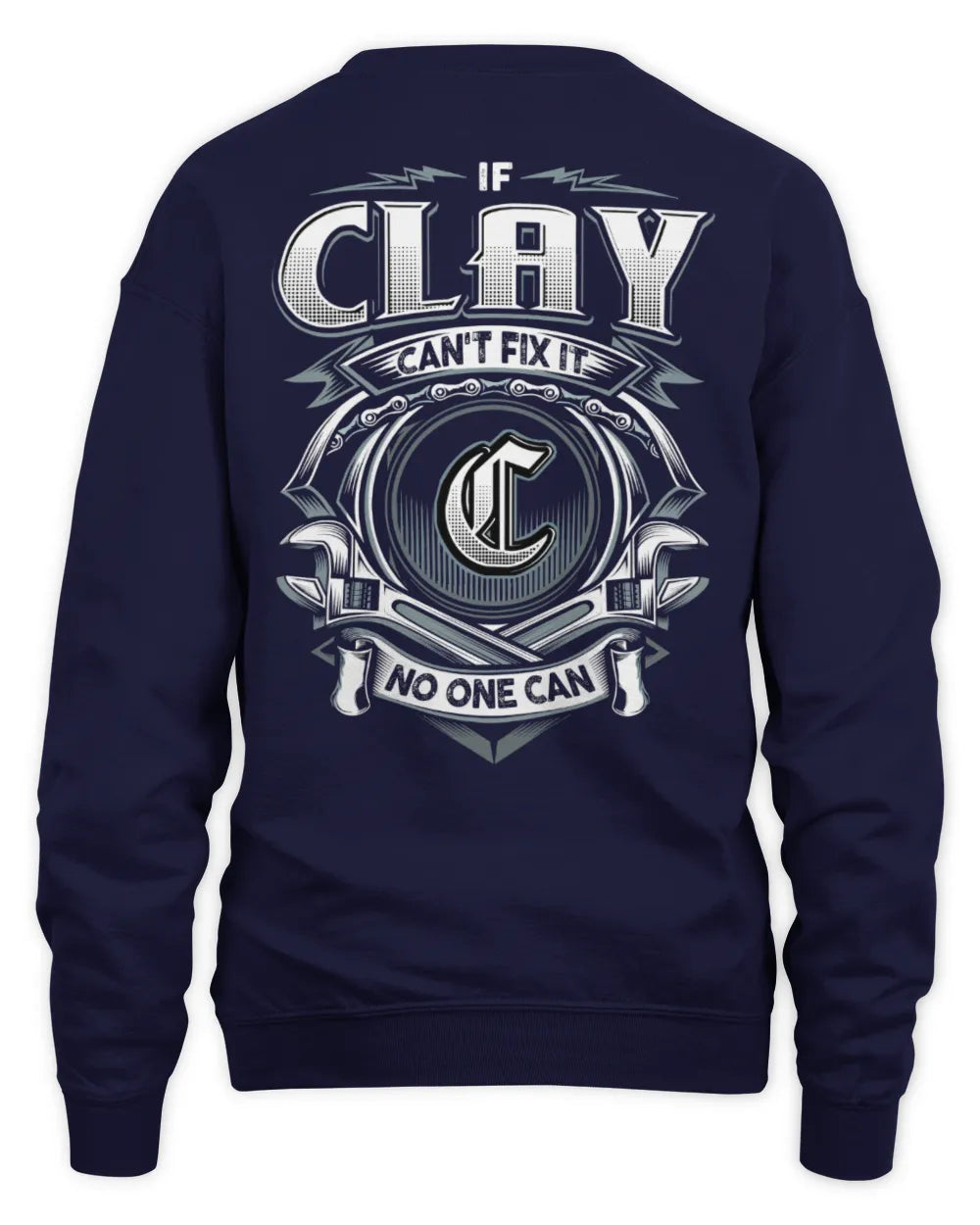 CLAY AP81-K4-626 - Personalized Ahmed Quote Apparel “If Ahmed Can't Fix It, No One Can” - Unisex Sweatshirt - Navy