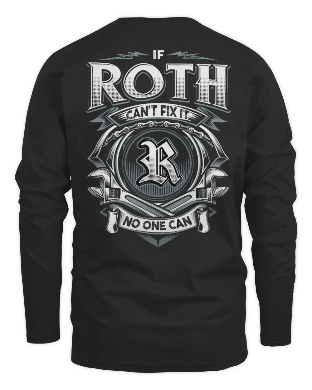 ROTH AP81-K4-626 - Personalized Ahmed Quote Apparel “If Ahmed Can't Fix It, No One Can” - Men's Long Sleeved T-Shirt - Black