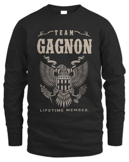 GAGNON TP06-K82 – Personalized Classic Style Apparel “Team NAME Lifetime Member” - Men's Long Sleeved T-Shirt - Black