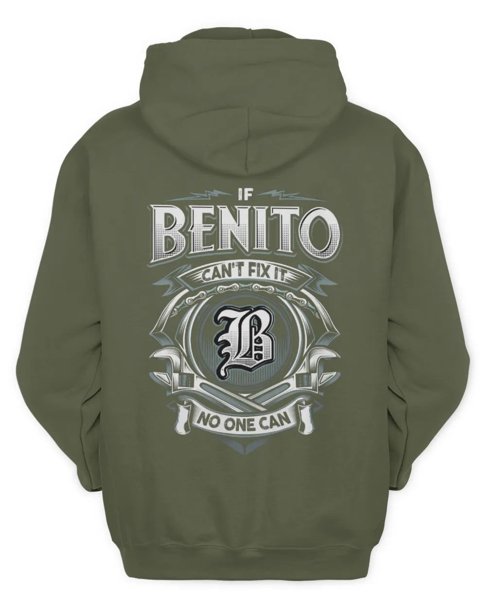BENITO AP81-K4-626 - Personalized Ahmed Quote Apparel “If Ahmed Can't Fix It, No One Can” - Unisex Hoodie - Military Green